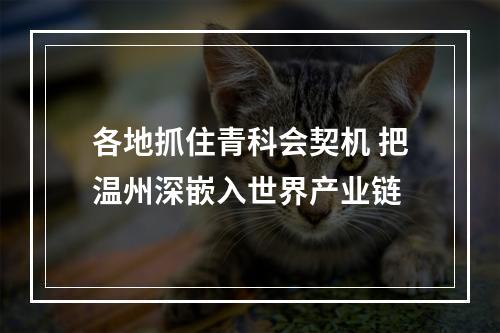 各地抓住青科会契机 把温州深嵌入世界产业链