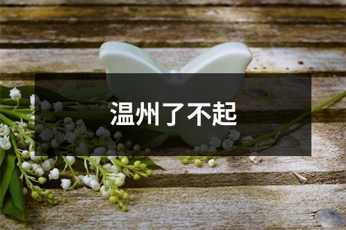 温州了不起