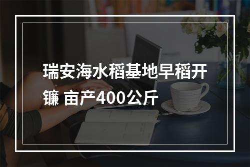瑞安海水稻基地早稻开镰 亩产400公斤