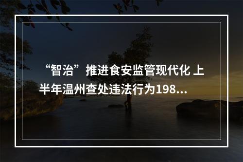 “智治”推进食安监管现代化 上半年温州查处违法行为1985起