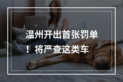 温州开出首张罚单！将严查这类车