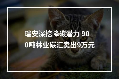 瑞安深挖降碳潜力 900吨林业碳汇卖出9万元