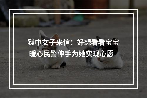 狱中女子来信：好想看看宝宝 暖心民警伸手为她实现心愿