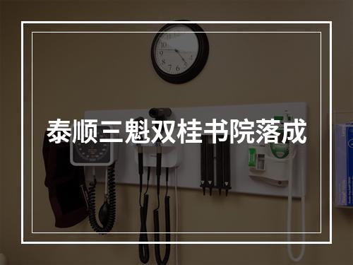 泰顺三魁双桂书院落成