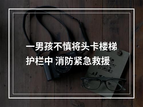 一男孩不慎将头卡楼梯护栏中 消防紧急救援