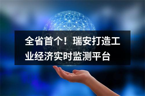 全省首个！瑞安打造工业经济实时监测平台
