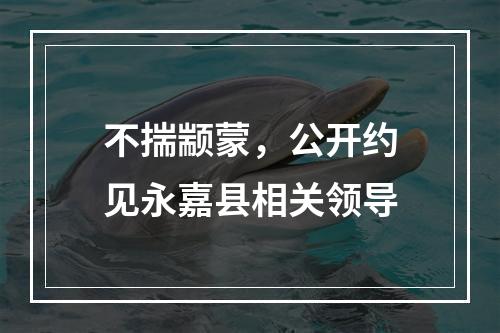 不揣颛蒙，公开约见永嘉县相关领导