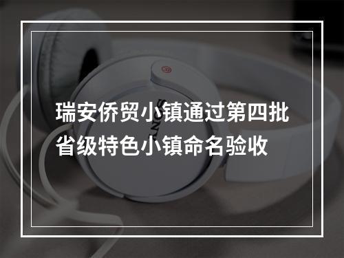 瑞安侨贸小镇通过第四批省级特色小镇命名验收