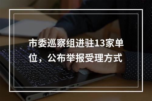 市委巡察组进驻13家单位，公布举报受理方式