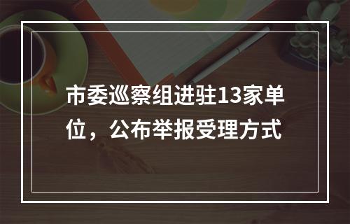 市委巡察组进驻13家单位，公布举报受理方式