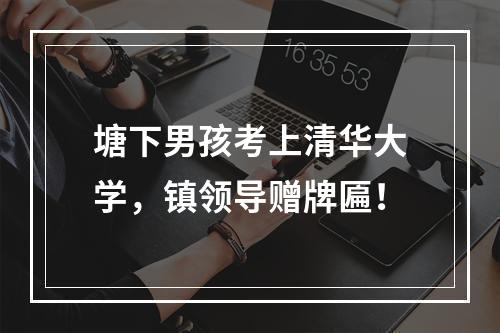 塘下男孩考上清华大学，镇领导赠牌匾！
