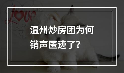 温州炒房团为何销声匿迹了？