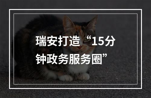 瑞安打造“15分钟政务服务圈”