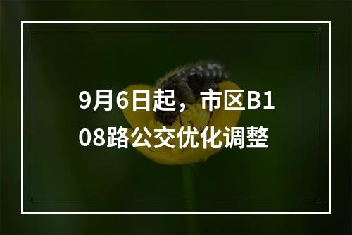 9月6日起，市区B108路公交优化调整
