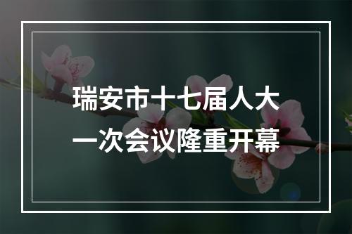 瑞安市十七届人大一次会议隆重开幕