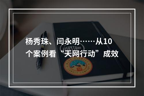 杨秀珠、闫永明……从10个案例看“天网行动”成效