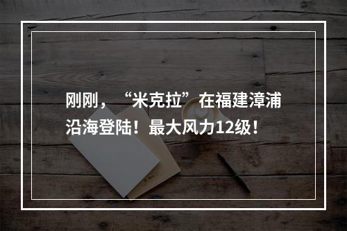 刚刚，“米克拉”在福建漳浦沿海登陆！最大风力12级！