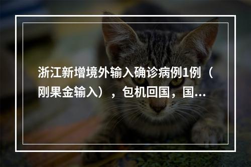 浙江新增境外输入确诊病例1例（刚果金输入），包机回国，国内无密切接触者