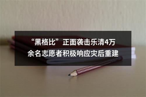 “黑格比”正面袭击乐清4万余名志愿者积极响应灾后重建