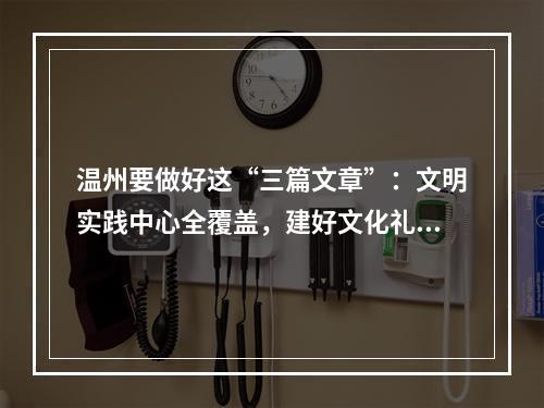 温州要做好这“三篇文章”：文明实践中心全覆盖，建好文化礼堂484家，讲好 ...