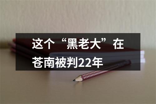 这个“黑老大”在苍南被判22年