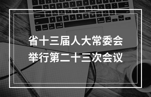 省十三届人大常委会举行第二十三次会议