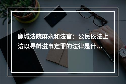 鹿城法院麻永和法官：公民依法上访以寻衅滋事定罪的法律是什么？