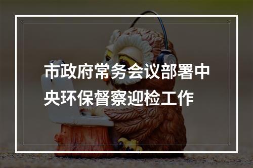 市政府常务会议部署中央环保督察迎检工作