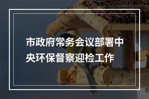 市政府常务会议部署中央环保督察迎检工作