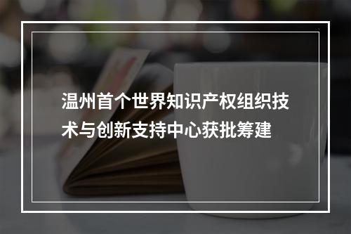 温州首个世界知识产权组织技术与创新支持中心获批筹建