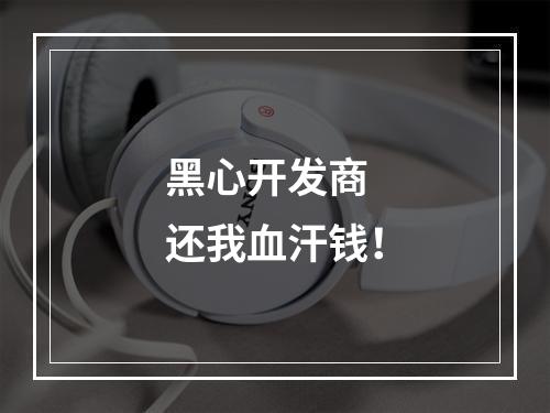 黑心开发商 还我血汗钱！