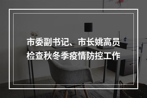 市委副书记、市长姚高员检查秋冬季疫情防控工作