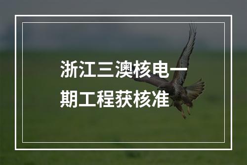 浙江三澳核电一期工程获核准