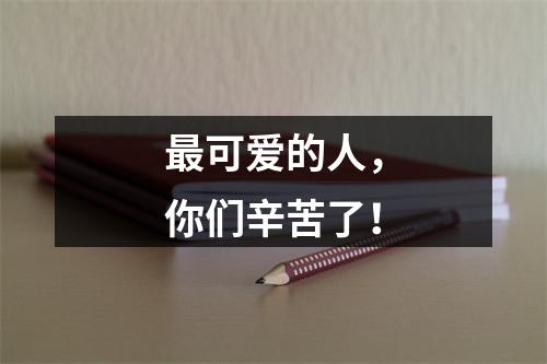 最可爱的人，你们辛苦了！