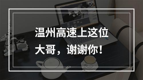 温州高速上这位大哥，谢谢你！