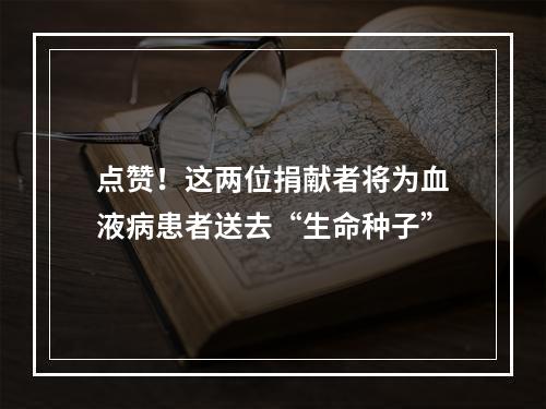 点赞！这两位捐献者将为血液病患者送去“生命种子”