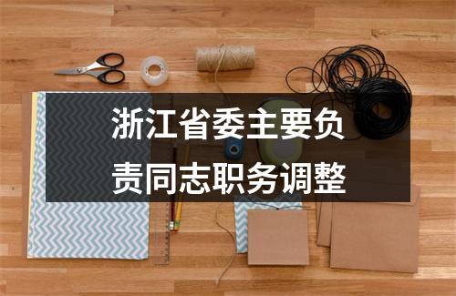 浙江省委主要负责同志职务调整