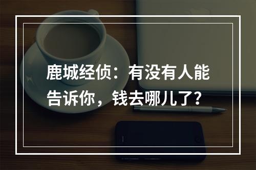 鹿城经侦：有没有人能告诉你，钱去哪儿了？