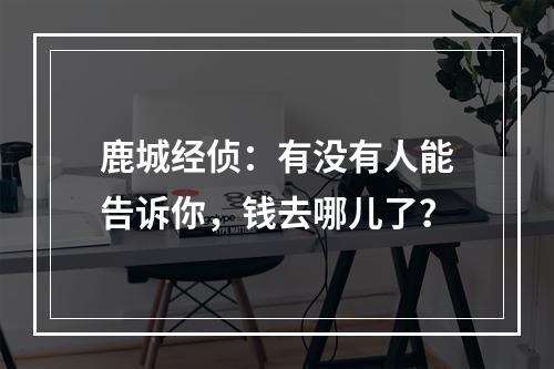 鹿城经侦：有没有人能告诉你，钱去哪儿了？