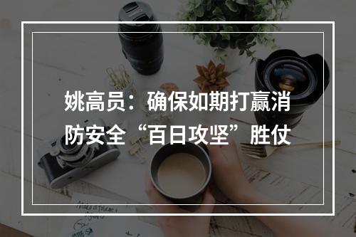 姚高员：确保如期打赢消防安全“百日攻坚”胜仗