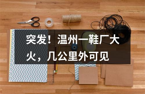 突发！温州一鞋厂大火，几公里外可见