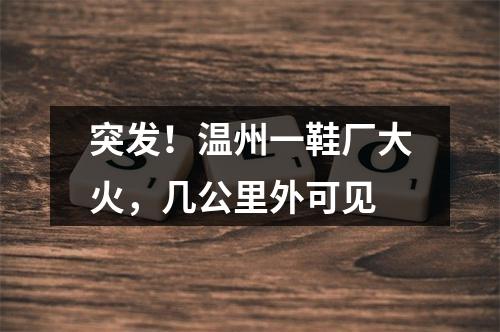 突发！温州一鞋厂大火，几公里外可见