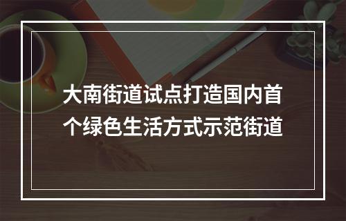 大南街道试点打造国内首个绿色生活方式示范街道