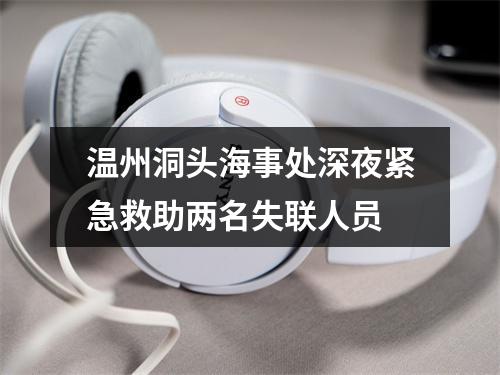 温州洞头海事处深夜紧急救助两名失联人员