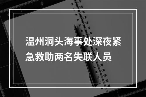 温州洞头海事处深夜紧急救助两名失联人员