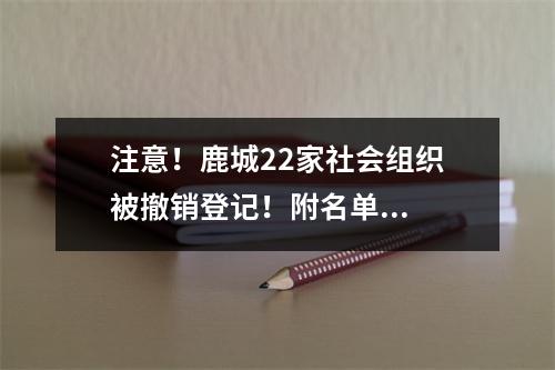 注意！鹿城22家社会组织被撤销登记！附名单...
