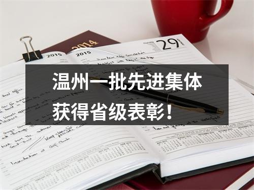 温州一批先进集体获得省级表彰！