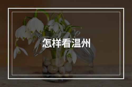 怎样看温州