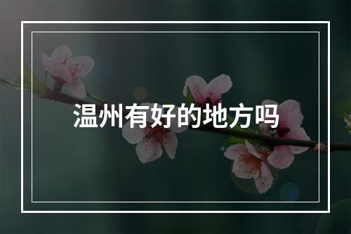 温州有好的地方吗