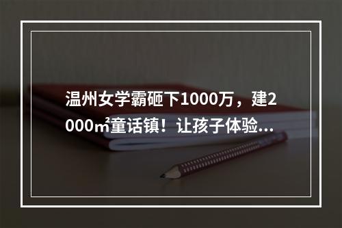 温州女学霸砸下1000万，建2000㎡童话镇！让孩子体验不同人生！
